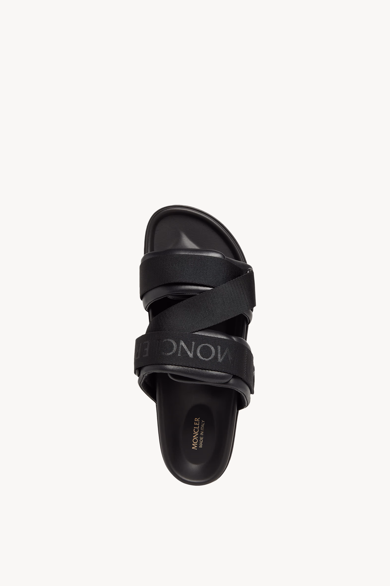 Mon Summer Nappa Leather Slides Men Black Moncler 5